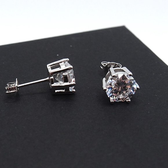 💫 Last One 💫 Huge 4.00ctw Solid Platinum PT950 Certified Moissanite Earrings - Picture 5 of 9